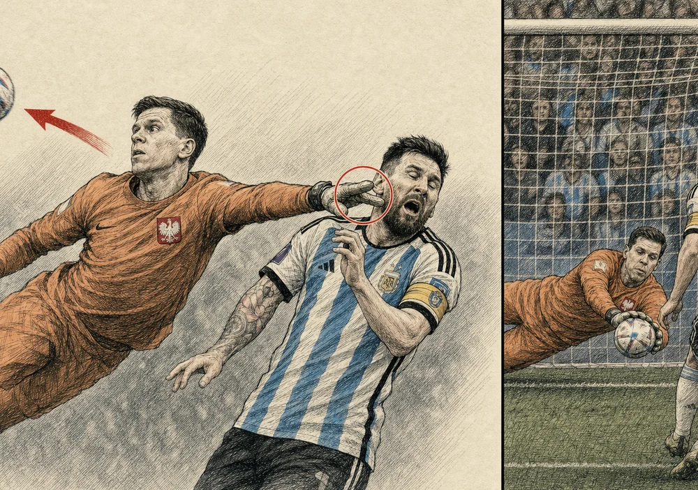Croquis pericial del caso: La caricia de Szczęsny