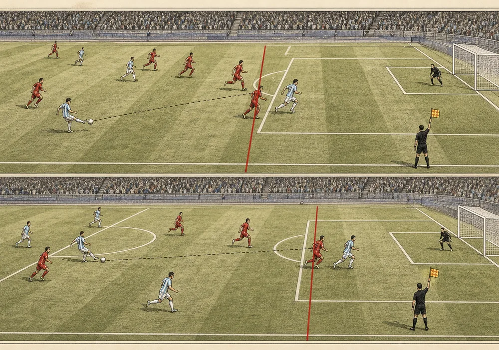 Croquis pericial del caso: Los dos goles anulados a Lo Celso